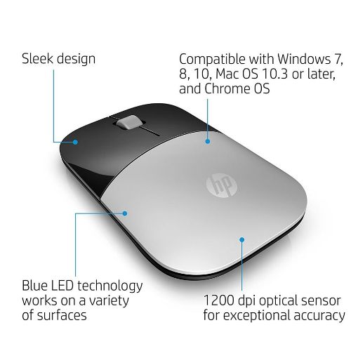 Εικόνα της Ποντίκι HP Z3700 Wireless Silver X7Q44AA
