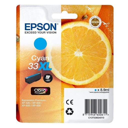 Εικόνα της Μελάνι Epson 33XL Cyan C13T33624010