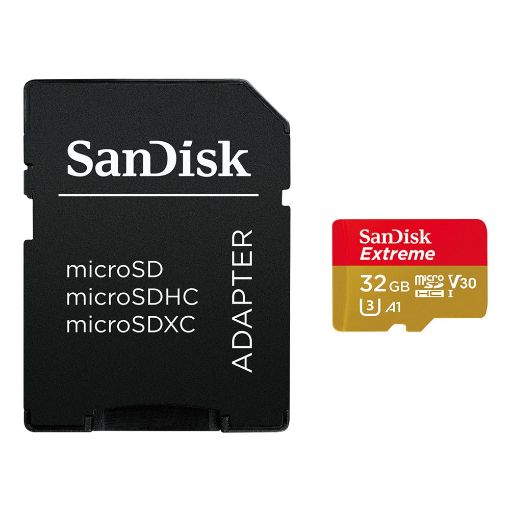 Εικόνα της Κάρτα Μνήμης MicroSDHC V30 A1 Sandisk Extreme 32GB for Action Cams and Drones + SD Adapter SDSQXAF-032G-GN6AA