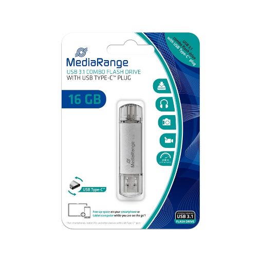 Εικόνα της MediaRange USB 3.1 Combo Flash Drive with USB Type-C plug 16GB MR935