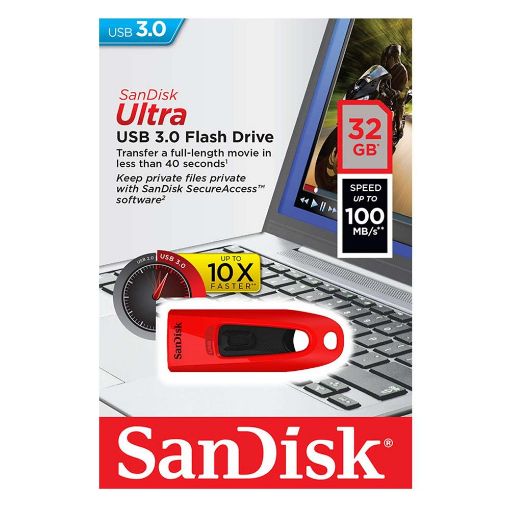 Εικόνα της SanDisk Ultra USB 3.0 32GB Red SDCZ48-032G-U46R