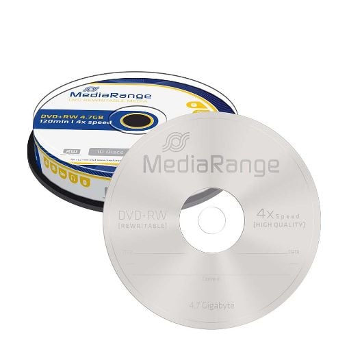 Εικόνα της DVD+RW 4.7GB 120' 4x Rewritable MediaRange Cake Box 10 Τεμ MR451
