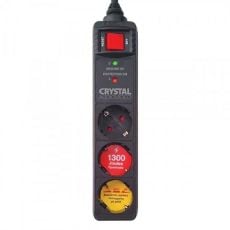Εικόνα της Πολύπριζο Ασφαλείας 3 Θέσεων Crystal Audio 1300J 70dB Black CP3-1300-70