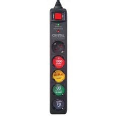 Εικόνα της Πολύπριζο Ασφαλείας 5 Θέσεων Crystal Audio 1300J 70dB Black CP5-1300-70EB