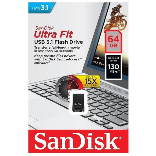 Εικόνα της SanDisk Ultra Fit USB 3.1 64GB Black SDCZ430-064G-G46