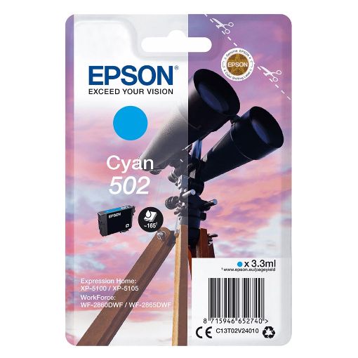 Εικόνα της Μελάνι Epson 502 Cyan C13T02V24010