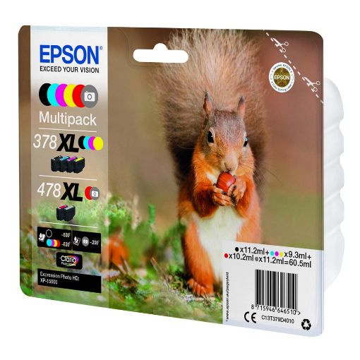 Εικόνα της Πακέτο 6 Μελανιών Epson 378XL+478XL Black, Cyan, Magenta, Yellow, Red & Gray C13T379D4010