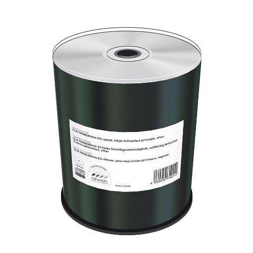 Εικόνα της CD-R 700MB 80' Inkjet Fullsurface Printable 52x MediaRange Cake Box 100 Τεμ Silver MR244