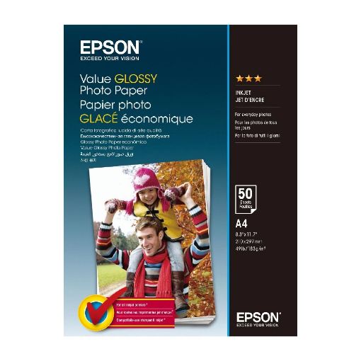 Εικόνα της Φωτογραφικό Χαρτί Epson A4 Value Glossy 183g/m² 50 Φύλλα C13S400036