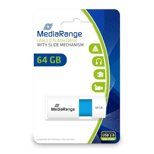 Εικόνα της MediaRange USB 2.0 Flash Drive 64GB Light Blue MR974