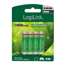 Εικόνα της Επαναφορτιζόμενες Μπαταρίες Logilink NiMH AAA 1000mAh 1.2V 4 Pack LR03RB4