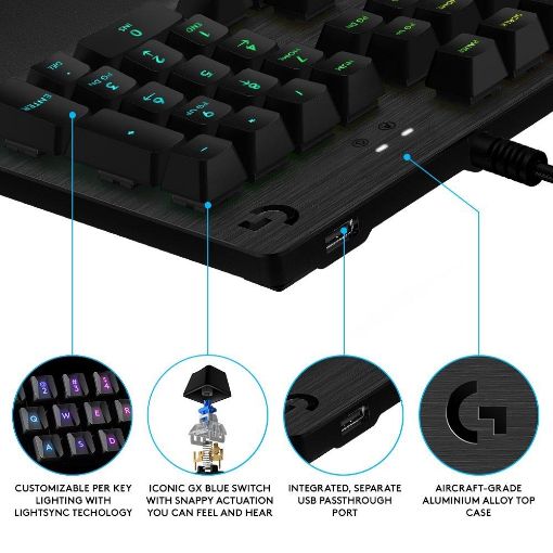 Εικόνα της Πληκτρολόγιο Logitech G513 RGB GX Blue Switch 920-008934
