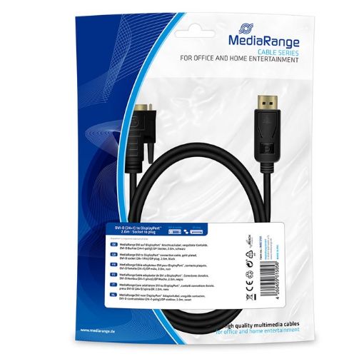 Εικόνα της Καλώδιο MediaRange DVI-D to DisplayPort F/M 2m Black MRCS131