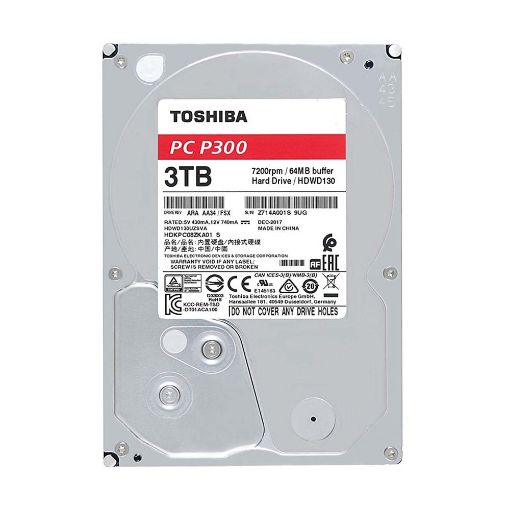 Εικόνα της Εσωτερικός Σκληρός Δίσκος Toshiba P300 High-Performance 3.5'' Sata III 3TB Bulk HDWD130UZSVA