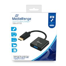Εικόνα της Καλώδιο MediaRange SVGA to DisplayPort Converter, VGA socket/DP plug 15cm Black MRCS173