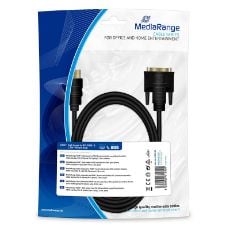 Εικόνα της Καλώδιο MediaRange HDMI to DVI, Gold-Plated, HDMI plug/DVI-D plug (18+1 Pin), 2.0m, Black MRCS185