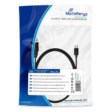 Εικόνα της Καλώδιο MediaRange Charge and Sync, USB 2.0 to mini USB 2.0 B plug, 1.8m, Black MRCS188