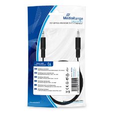 Εικόνα της Καλώδιο MediaRange Audio connection, Jack plug 3.5mm/Jack plug 3.5mm, 1.5m, Black MRCS189