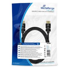 Εικόνα της Καλώδιο MediaRange HDMI High Speed with Ethernet, With Rotating Plugs, Gold-Plated, 18 Gbit/s data transfer rate, 2m, Cotton, Black MRCS197