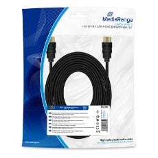 Εικόνα της Καλώδιο MediaRange HDMI High Speed with Ethernet, Gold-Plated, 10.2 Gbit/s data transfer rate, 10m, Black MRCS212