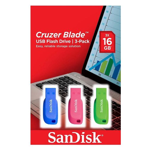 Εικόνα της SanDisk Cruzer Blade 3-Pack 16GB SDCZ50C-016G-B46T
