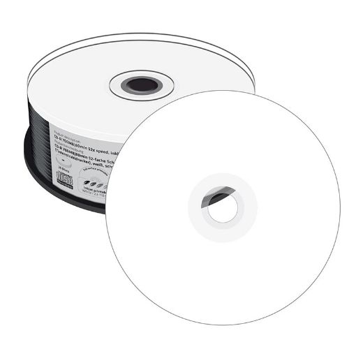 Εικόνα της CD-R 700MB 80' Inkjet Fullsurface Printable 52x MediaRange Cake Box 25 Τεμ Black Dye MR241