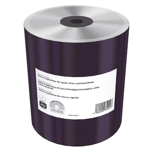 Εικόνα της DVD+R 4.7GB 120' Silver Unprinted 16x MediaRange Shrink 100 Τεμ MR423