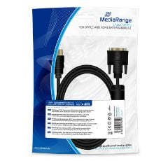 Εικόνα της Καλώδιο MediaRange HDMI to DVI, Gold-plated, HDMI /DVI-D plug (24+1 Pin) 2m Black MRCS132