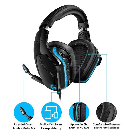 Εικόνα της Headset Logitech G935 7.1 LightSync RGB Black 981-000744