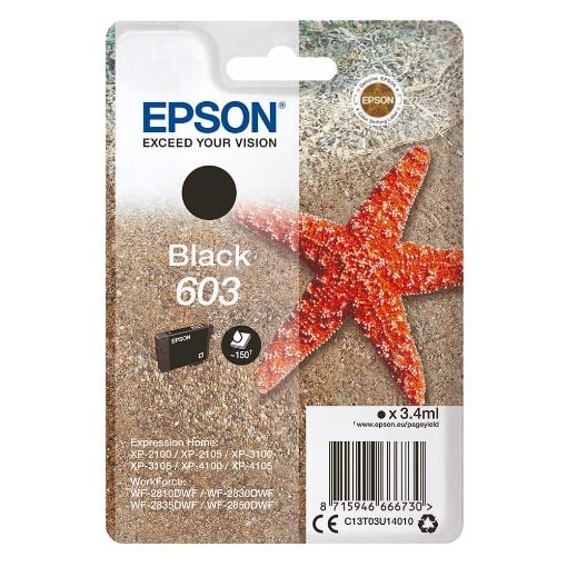 Εικόνα της Μελάνι Epson 603 Black C13T03U14010