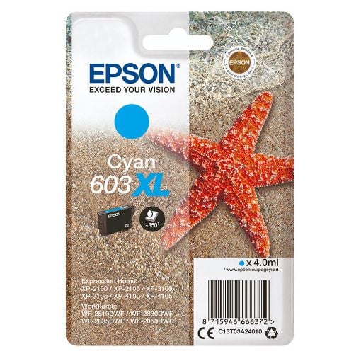 Εικόνα της Μελάνι Epson 603XL Cyan C13T03A24010