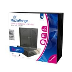 Εικόνα της MediaRange CD Jewelcase for 1 Disc 10.4mm Black Tray 5 Pack BOX31