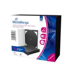 Εικόνα της MediaRange CD Jewelcase for 2 Discs 10.4mm Tray 5 Pack Black BOX31-2