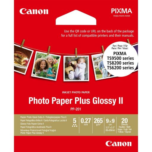 Εικόνα της Φωτογραφικό Χαρτί Canon PP-201 9x9cm Plus Glossy II 265g/m² 20 Φύλλα 2311B070