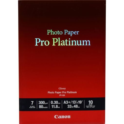 Εικόνα της Φωτογραφικό Χαρτί Canon Pro Platinum PT-101 A3+ Glossy 300g/m² 10 Φύλλα 2768B018