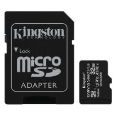 Εικόνα της Κάρτα Μνήμης MicroSDHC Class 10 Kingston Canvas Select Plus 100R A1 32GB + SD Adapter SDCS2/32GB