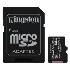 Εικόνα της Κάρτα Μνήμης MicroSDXC Class 10 Kingston Canvas Select Plus 100R A1 64GB + SD Adapter SDCS2/64GB