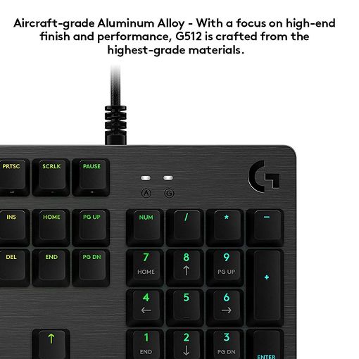 Εικόνα της Πληκτρολόγιο Logitech G512 RGB Mechanical Clicky GX Blue Switch Carbon 920-008946