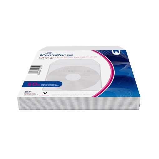 Εικόνα της MediaRange Plastic Sleeves for 1 disc με Καπάκι Διάφανο Pack 50 BOX64