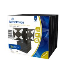Εικόνα της MediaRange CD Jewelcase for 6 discs 22mm Black Pack 5 BOX34-6