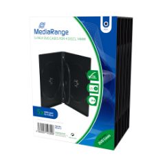 Εικόνα της MediaRange DVD Case for 4 discs 14mm Black Pack of 5 BOX35-4
