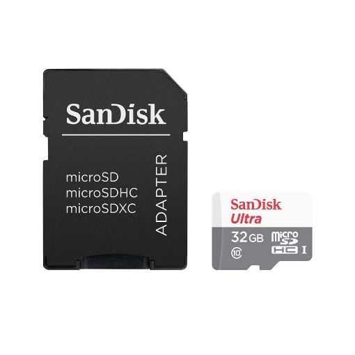 Εικόνα της Κάρτα Μνήμης MicroSDHC Class 10 Sandisk Ultra 32GB 80MB/s with Adapter SDSQUNS-032G-GN3MA