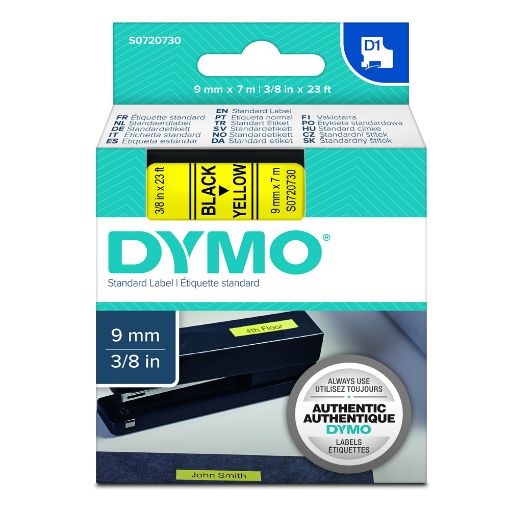 Εικόνα της Ετικέτες Dymo D1 Standard 9mm x 7m Black On Yellow 40918 S0720730