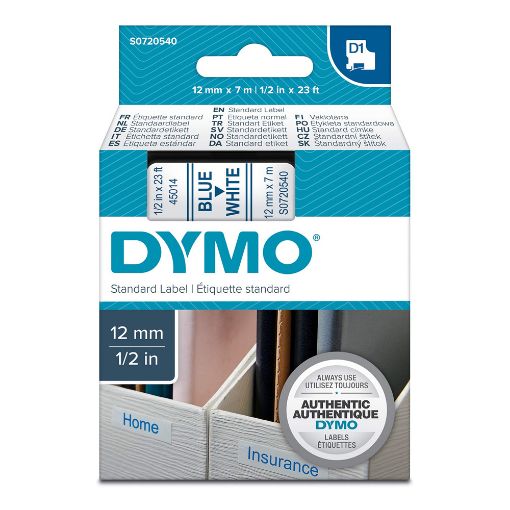 Εικόνα της Ετικέτες Dymo D1 Standard 12mm x 7m Blue On White 45014 S0720540