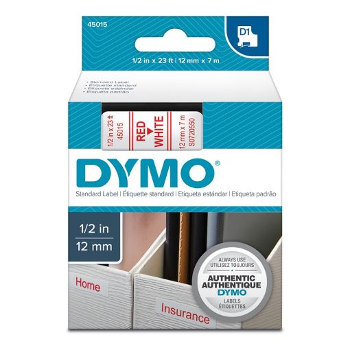 Εικόνα της Ετικέτες Dymo D1 Standard 12mm x 7m Red On White 45015 S0720550