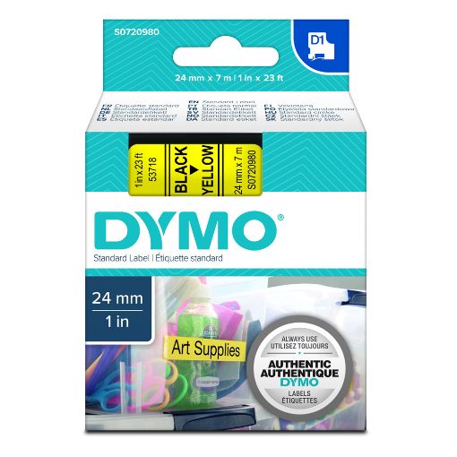 Εικόνα της Ετικέτες Dymo D1 Standard 24mm x 7m Black On Yellow 53718 S0720980