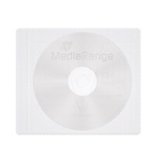 Εικόνα της MediaRange Adhesive-Backed Fleece Sleeves for 1 disc White/Semi-Clear Pack 50 BOX69-50