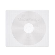 Εικόνα της MediaRange Adhesive-Backed Fleece Sleeves for 1 disc White/Semi-Clear Pack 50 BOX69-50