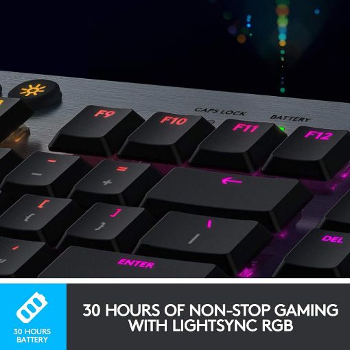 Εικόνα της Πληκτρολόγιο Logitech G915 LightSpeed RGB GL White Switches Black (US) 920-009111
