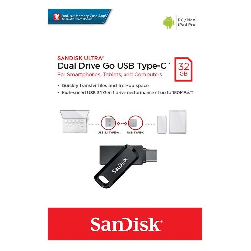 Εικόνα της SanDisk Ultra Dual Drive Go USB 3.1 Type-C 32GB Black SDDDC3-032G-G46
